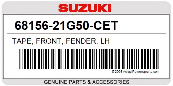 Suzuki 68156-21G50-CET Tape, Front, Fender, Lh