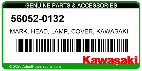 Kawasaki 56052-0132 Mark, Head, Lamp, Cover, Kawasaki