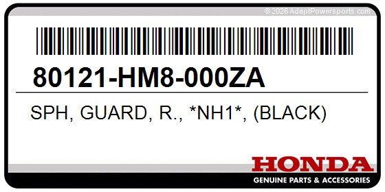 Honda 80121-HM8-000ZA Sph, Guard, R., *Nh1*, (Black)