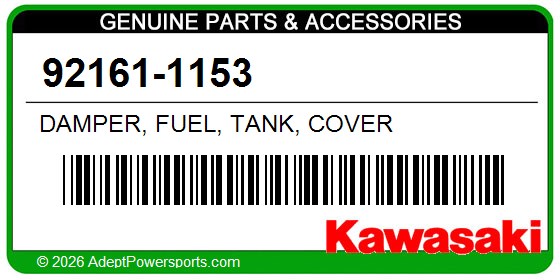 Kawasaki 92161-1153 Damper, Fuel, Tank, Cover