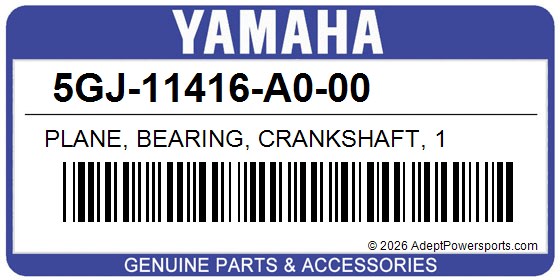 Yamaha 5GJ-11416-A0-00 Plane, Bearing, Crankshaft, 1
