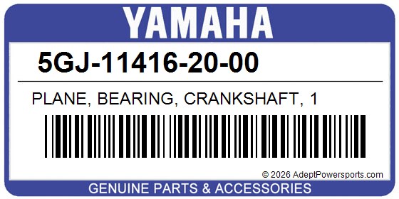 Yamaha 5GJ-11416-20-00 Plane, Bearing, Crankshaft, 1