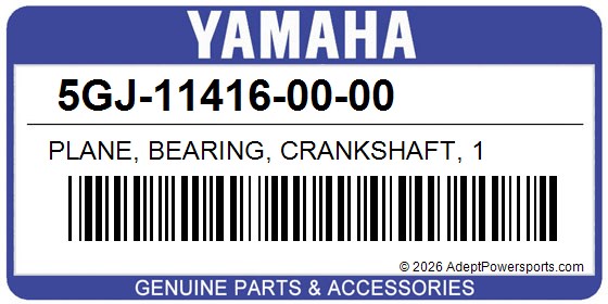 Yamaha 5GJ-11416-00-00 Plane, Bearing, Crankshaft, 1