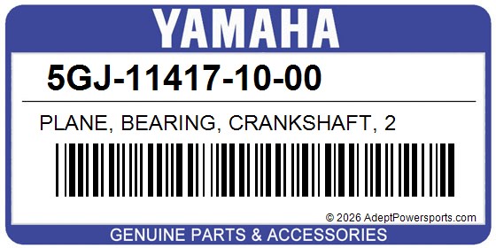 Yamaha 5GJ-11417-10-00 Plane, Bearing, Crankshaft, 2