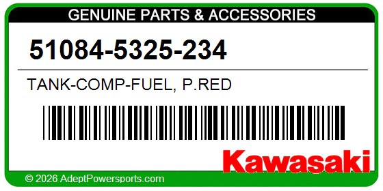 Kawasaki 51084-5325-234 Tank-Comp-Fuel, P.Red