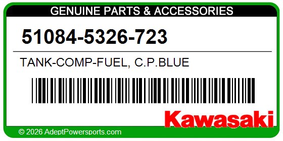 Kawasaki 51084-5326-723 Tank-Comp-Fuel, C.P.Blue