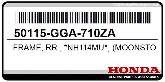 Honda 50115-GGA-710ZA Frame, Rr., *Nh114mu*, (Moonstone, Silver, Metallic-U)