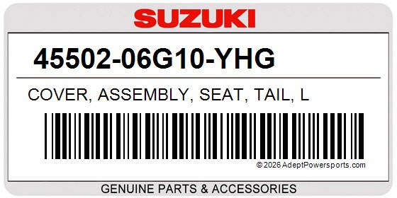 Suzuki 45502-06G10-YHG Cover, Assembly, Seat, Tail, L