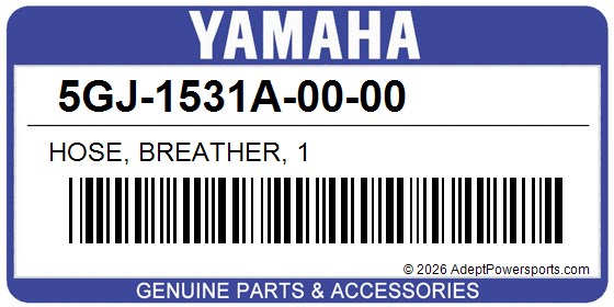 Yamaha 5GJ-1531A-00-00 Hose, Breather, 1
