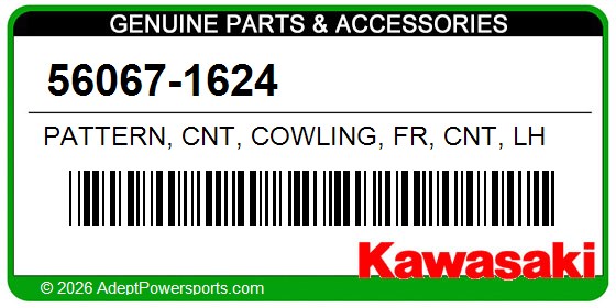 Kawasaki 56067-1624 Pattern, Cnt, Cowling, Fr, Cnt, Lh