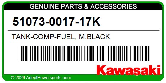 Kawasaki 51073-0017-17K Tank-Comp-Fuel, M.Black