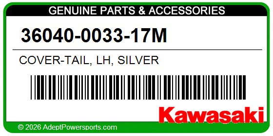 Kawasaki 36040-0033-17M Cover-Tail, Lh, Silver