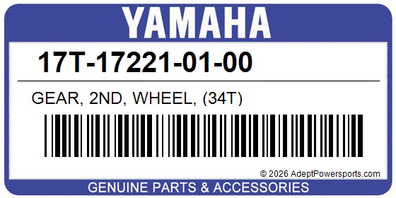 Yamaha 17T-17221-01-00 Gear, 2Nd, Wheel, (34T)