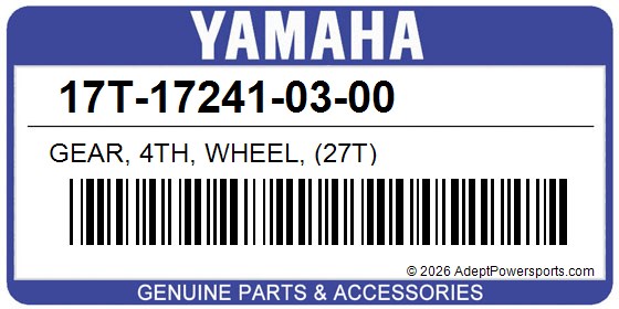 Yamaha 17T-17241-03-00 Gear, 4Th, Wheel, (27T)