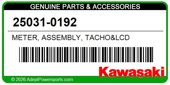 Kawasaki 25031-0192 Meter, Assembly, Tacho&Lcd
