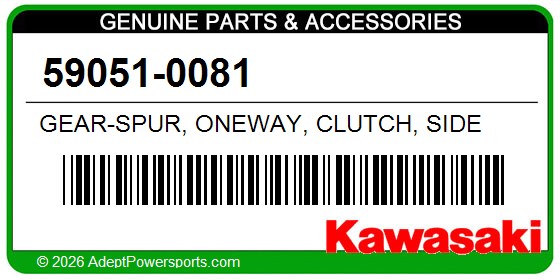 Kawasaki 59051-0081 Gear-Spur, Oneway, Clutch, Side