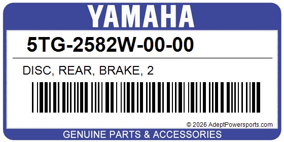 Yamaha 5TG-2582W-00-00 Disc, Rear, Brake, 2