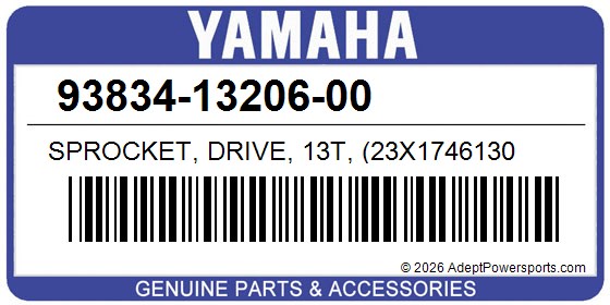 Yamaha 93834-13206-00 Sprocket, Drive, 13T, (23X1746130