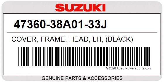 Suzuki 47360-38A01-33J Cover, Frame, Head, Lh, (Black)