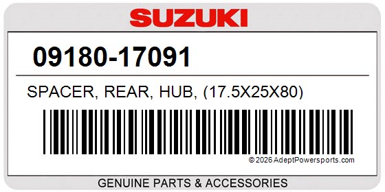 Suzuki 09180-17091 Spacer, Rear, Hub, (17.5X25x80)