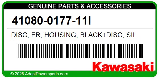 Kawasaki 41080-0177-11I Disc, Fr, Housing, Black+Disc, Sil