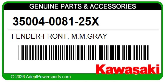 Kawasaki 35004-0081-25X Fender-Front, M.M.Gray