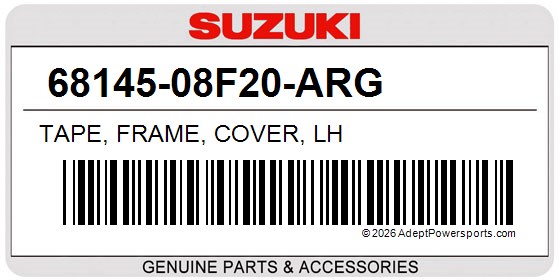 Suzuki 68145-08F20-ARG Tape, Frame, Cover, Lh