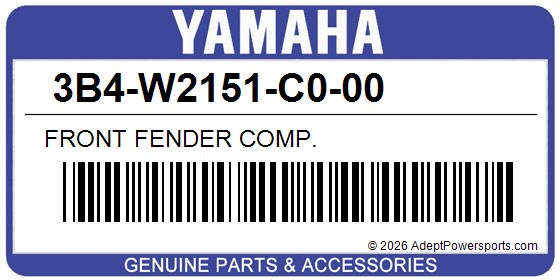 Yamaha 3B4-W2151-C0-00 Front Fender Comp.