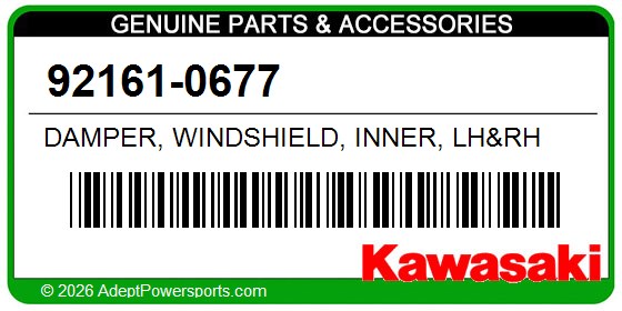 Kawasaki 92161-0677 Damper, Windshield, Inner, Lh&Rh