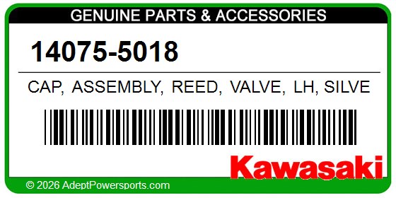 Kawasaki 14075-5018 Cap, Assembly, Reed, Valve, Lh, Silver