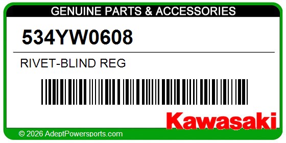 Kawasaki 534YW0608 Rivet-Blind Reg