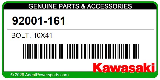 Kawasaki 92001-161 Bolt, 10X41