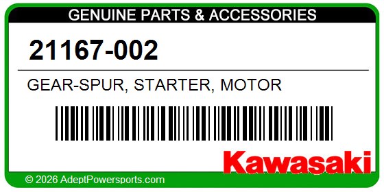 Kawasaki 21167-002 Gear-Spur, Starter, Motor