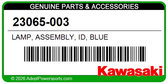Kawasaki 23065-003 Lamp, Assembly, Id, Blue