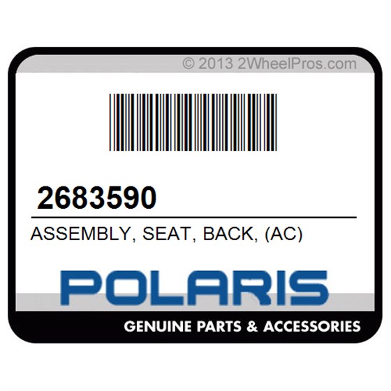 Polaris 2683590 Assembly, Seat, Back, (Ac)