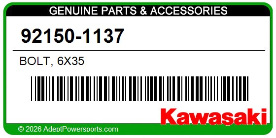 Kawasaki 92150-1137 Bolt, 6X35