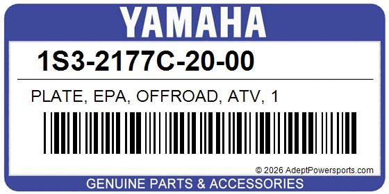 Yamaha 1S3-2177C-20-00 Plate, Epa, Offroad, Atv, 1