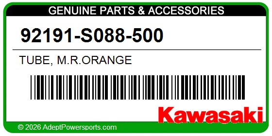 Kawasaki 92191-S088-500 Tube, M.R.Orange