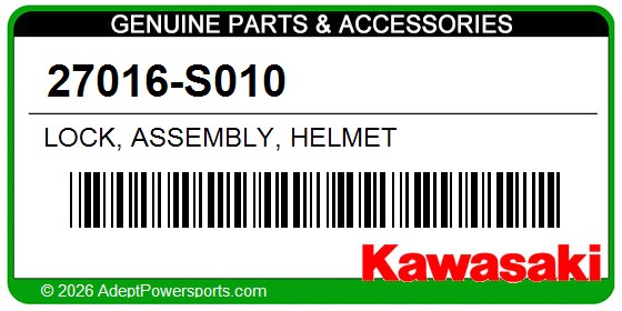 Kawasaki 27016-S010 Lock, Assembly, Helmet
