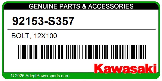 Kawasaki 92153-S357 Bolt, 12X100
