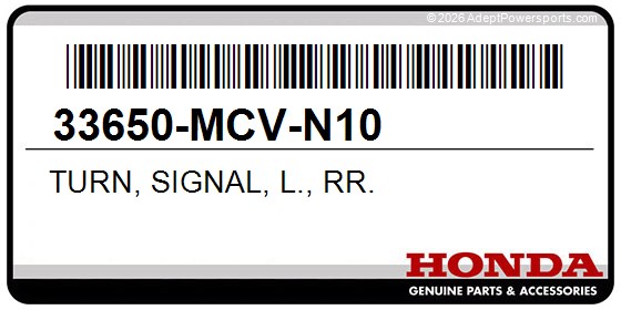 Honda 33650-MCV-N10 Turn, Signal, L., Rr.