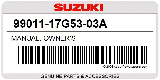 Suzuki 99011-17G53-03A Manual, Owner's