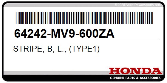 Honda 64242-MV9-600ZA Stripe, B, L., (Type1)