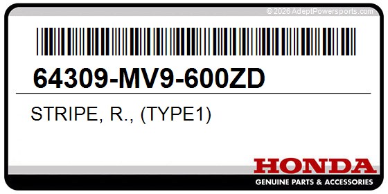 Honda 64309-MV9-600ZD Stripe, R., (Type1)
