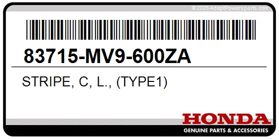 Honda 83715-MV9-600ZA Stripe, C, L., (Type1)