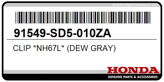 Honda 91549-SD5-010ZA Clip *Nh67l* (Dew Gray)