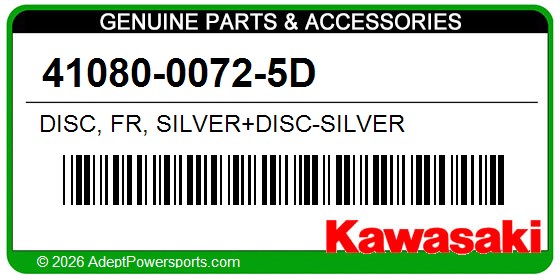Kawasaki 41080-0072-5D Disc, Fr, Silver+Disc-Silver