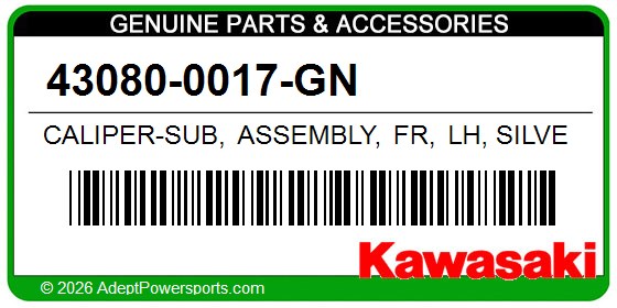 Kawasaki 43080-0017-GN Caliper-Sub, Assembly, Fr, Lh, Silver