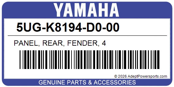 Yamaha 5UG-K8194-D0-00 Panel, Rear, Fender, 4