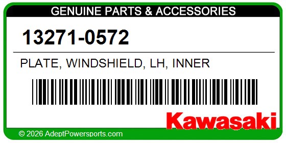 Kawasaki 13271-0572 Plate, Windshield, Lh, Inner